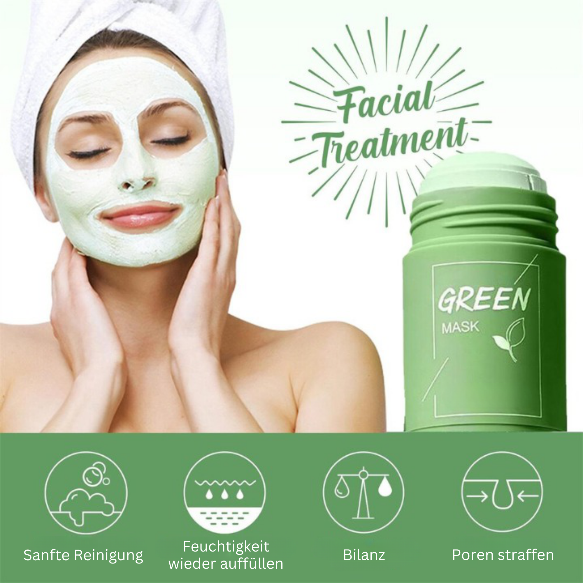 MintFresh™️ I Grüner Tee Stick Maske (1+1 GRATIS)