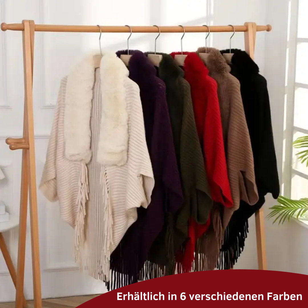 LuxeLoom™ Winter-Strickschal mit Kunstpelz